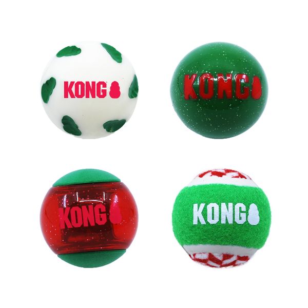 KONG Occasions Balls 4p Flerfarget M JUL