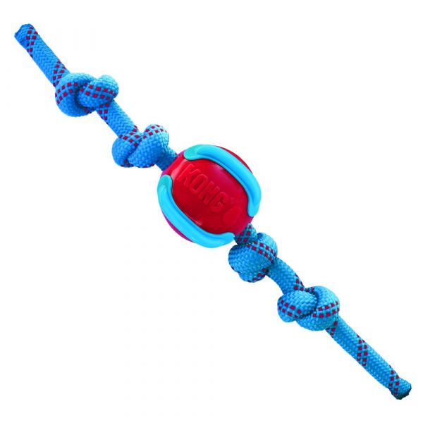 KONG Leke Jaxx Brights Ball rope Mix M 33cm